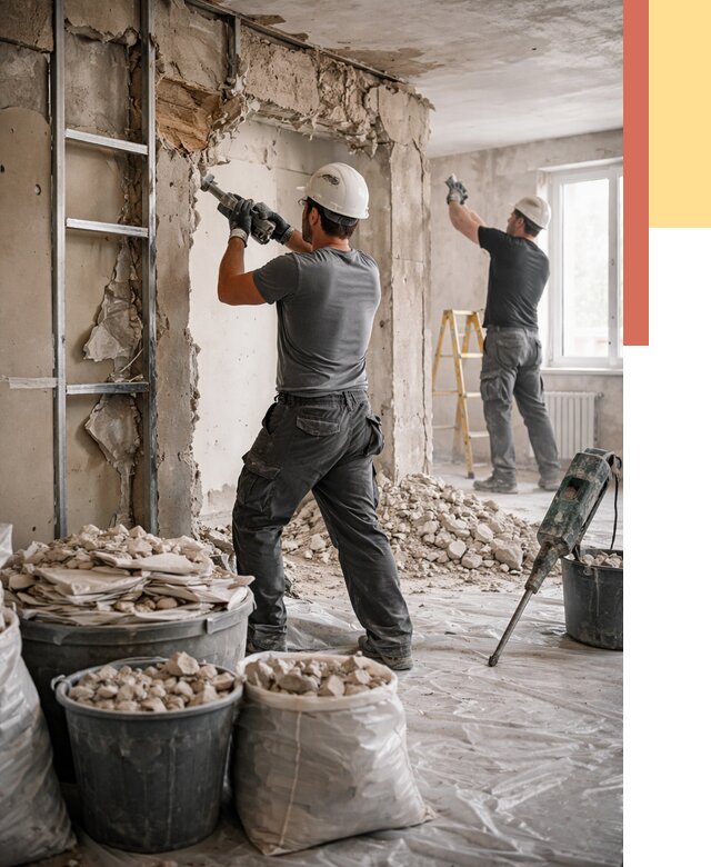 Демонтажные работы в Ноябрьске от 2735 руб. — услуги и цена под ключ | ОТДЕЛОЧНИК-Нбс