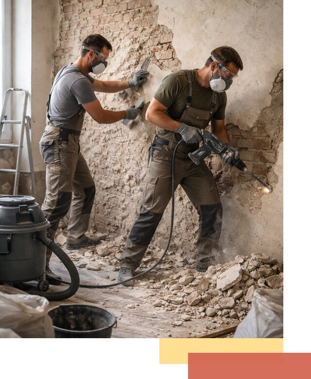 Демонтаж штукатурки со стен в Ноябрьске быстро и аккуратно