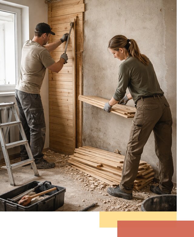 Демонтаж вагонки со стен в Ноябрьске — профессиональный демонтаж