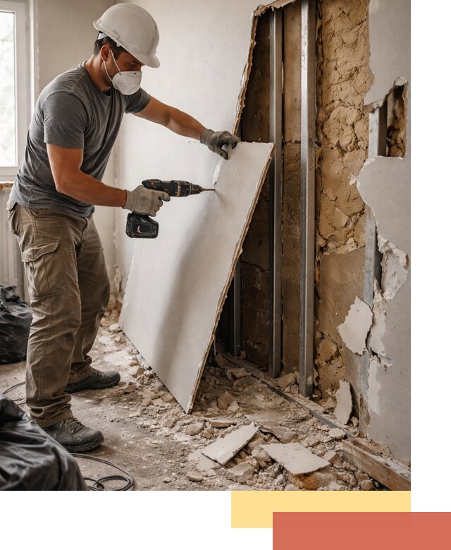 Демонтаж гипсокартона со стен в Ноябрьске качественно и быстро