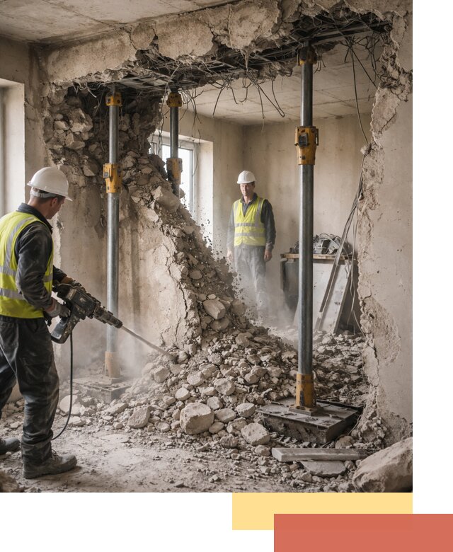 Снос несущих стен в Ноябрьске с гарантией безопасности и качества