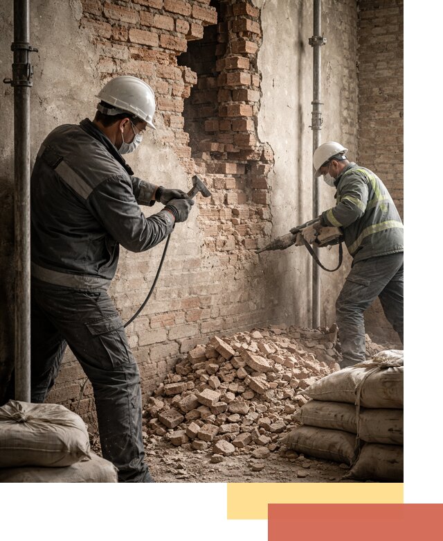 Демонтаж кирпичных стен в Ноябрьске быстро и безопасно