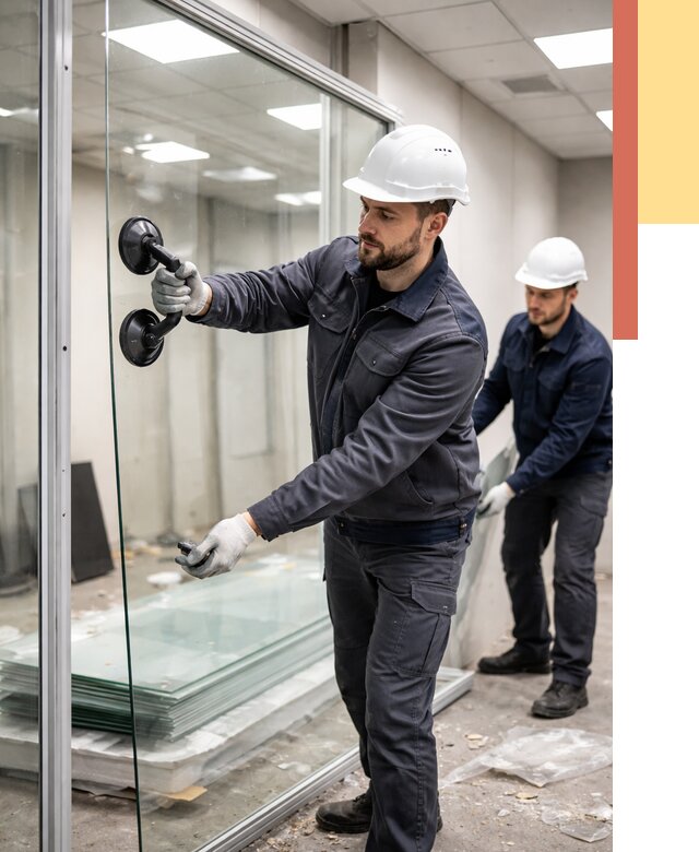 Демонтаж стеклянных перегородок в Ноябрьске от 3242 руб. — быстро и недорого | ОТДЕЛОЧНИК-Нбс