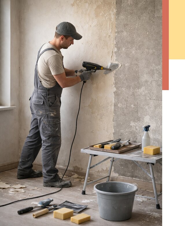 Очистка стен от клея в Ноябрьске от 1874 руб. — снятие и удаление клея со стен | ОТДЕЛОЧНИК-Нбс