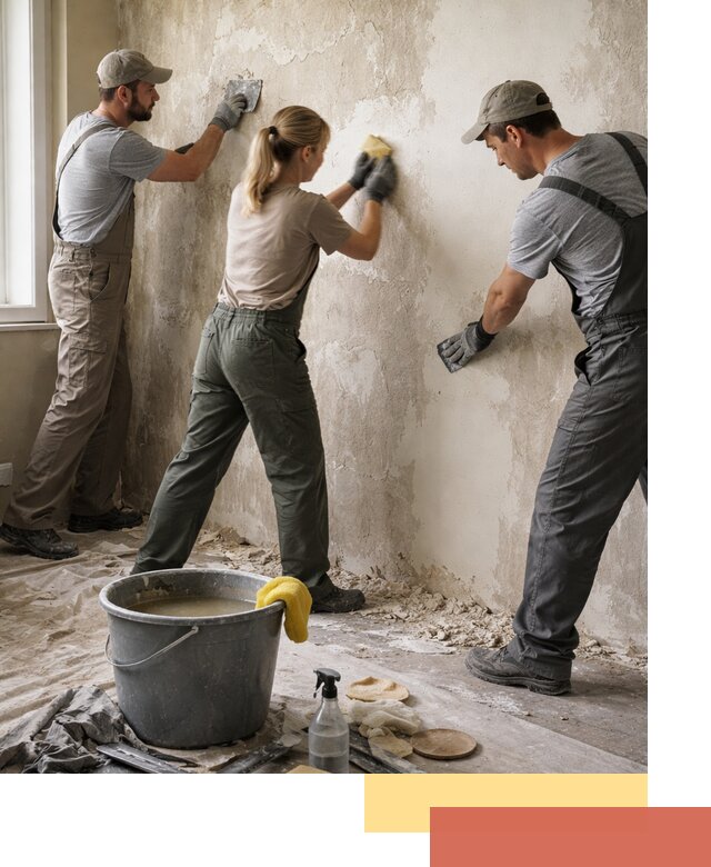 Очистка стен от клея и грунтовки в Ноябрьске качественно и быстро