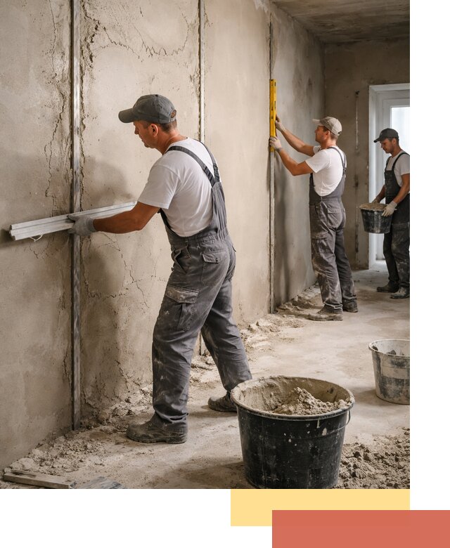 Штукатурка стен по маякам в Ноябрьске — точная и ровная поверхность