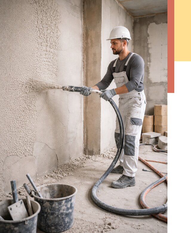 Машинная штукатурка стен в Ноябрьске под ключ от 6585 руб./м2 | ОТДЕЛОЧНИК-Нбс