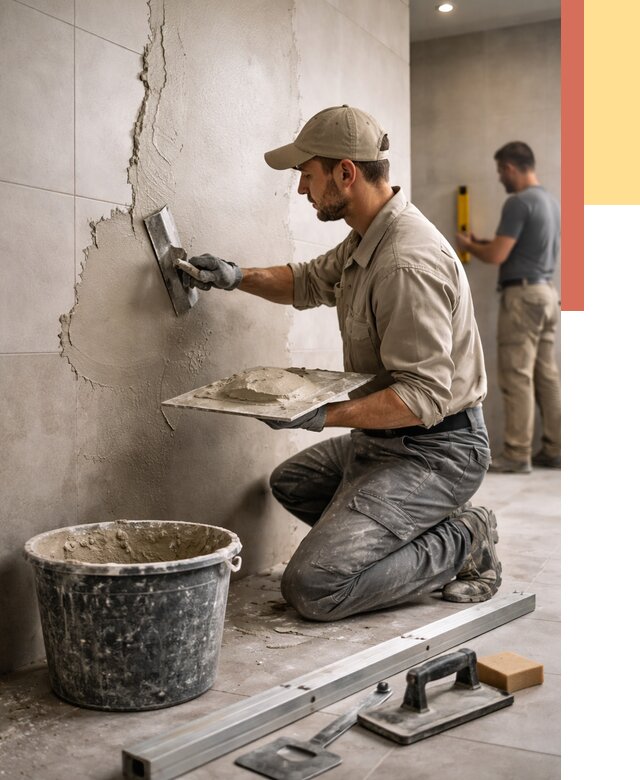 Штукатурка стен в ванной в Ноябрьске от 4559 руб./м² — выравнивание под ключ | ОТДЕЛОЧНИК-Нбс