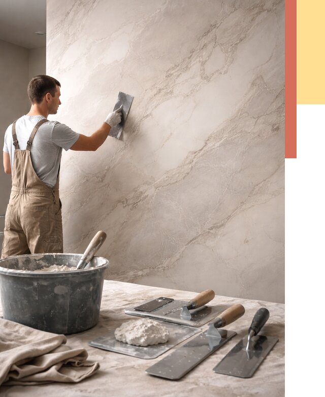 Декоративная штукатурка под мрамор в Ноябрьске от 2836 руб./м² — быстро и недорого | ОТДЕЛОЧНИК-Нбс