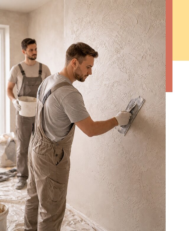 Фактурная штукатурка стен в Ноябрьске от 4255 руб./м² — заказать под ключ | ОТДЕЛОЧНИК-Нбс