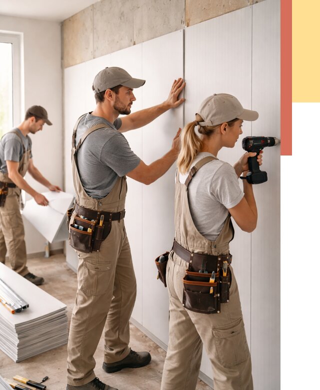 Монтаж ПВХ панелей на стены в Ноябрьске от 456 руб/м2 — быстро и недорого | ОТДЕЛОЧНИК-Нбс