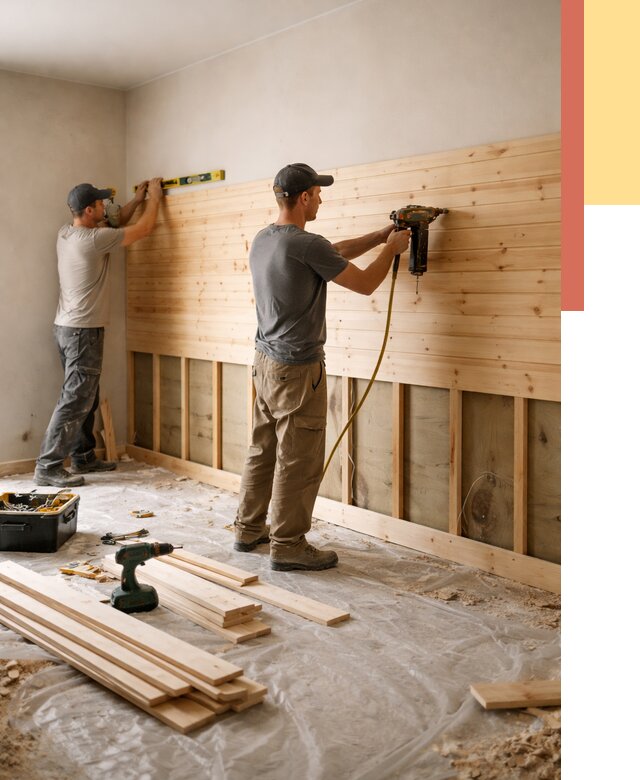 Монтаж деревянной вагонки на стены в Ноябрьске от 7598 руб. | Услуги монтажа вагонки | ОТДЕЛОЧНИК-Нбс