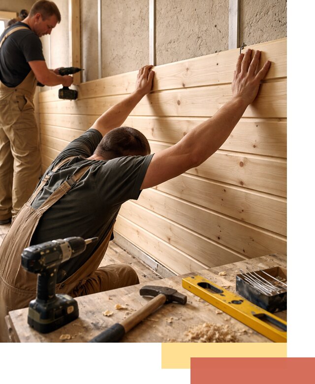 Монтаж деревянной вагонки на стены в Ноябрьске быстро и качественно