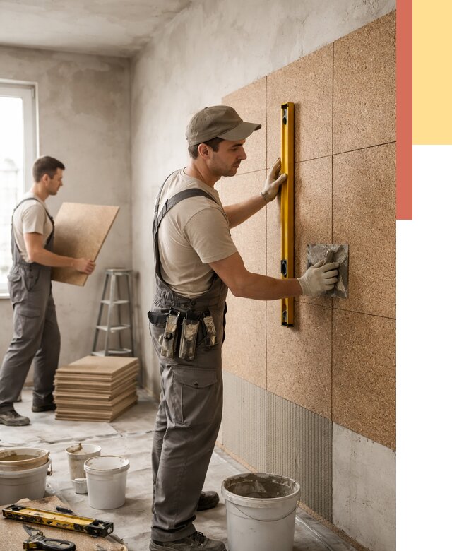 Монтаж пробковых панелей на стены в Ноябрьске от 3546 руб. — ОТДЕЛОЧНИК-Нбс