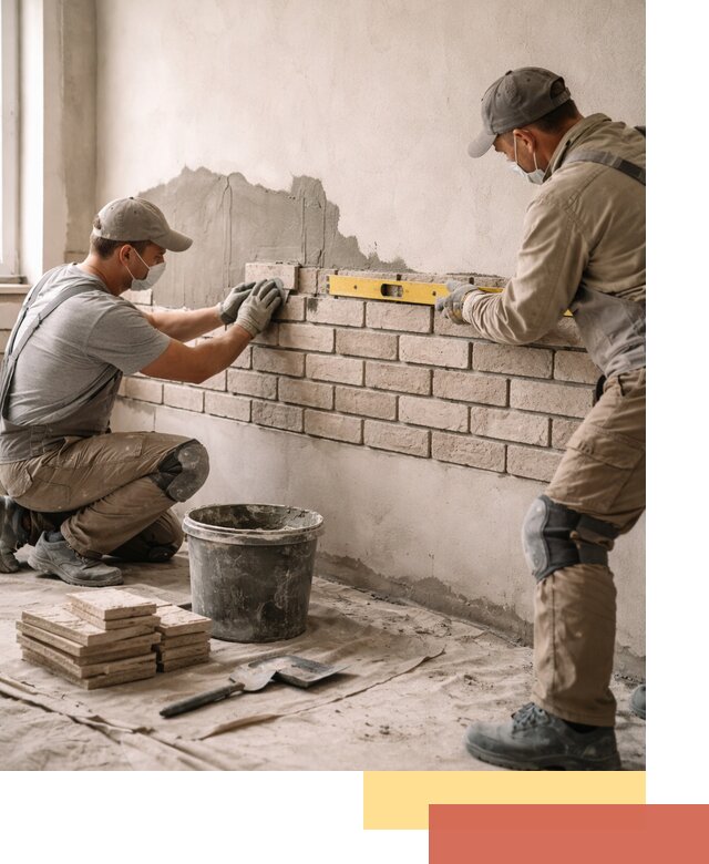 Монтаж декоративного кирпича профессионально в Ноябрьске