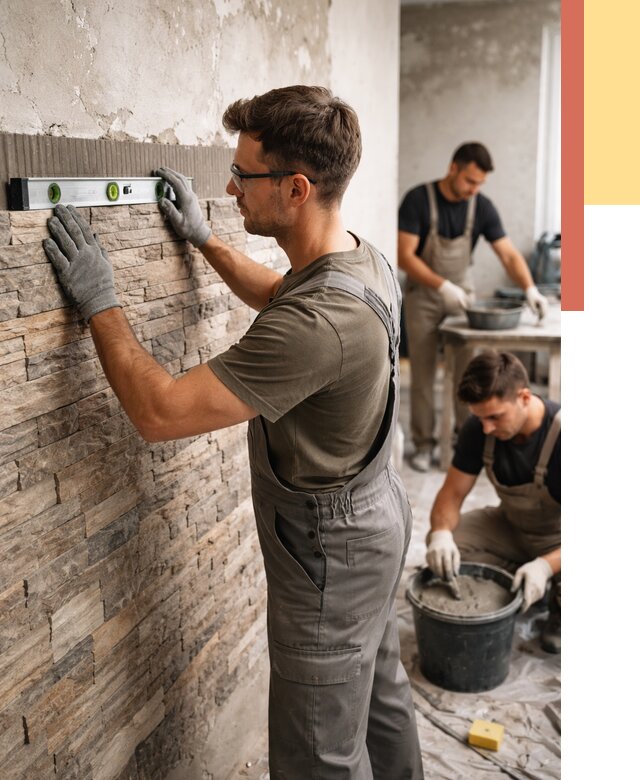 Монтаж искусственного камня в Ноябрьске от 4559 руб. под ключ | ОТДЕЛОЧНИК-Нбс