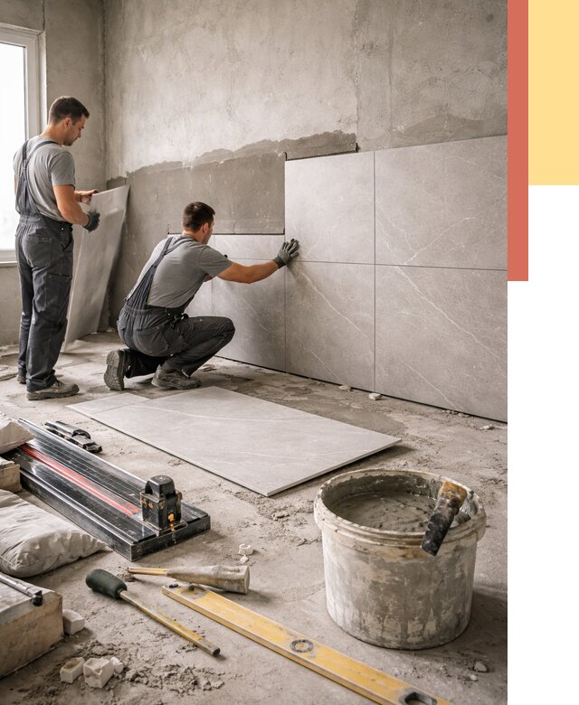 Облицовка стен керамогранитом в Ноябрьске от 4255 руб./м² — услуги под ключ | ОТДЕЛОЧНИК-Нбс