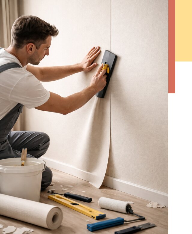 Поклейка виниловых обоев в Ноябрьске от 4559 руб. | Быстро и недорого — ОТДЕЛОЧНИК-Нбс