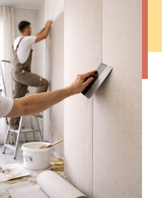 Поклейка текстильных обоев в Ноябрьске от 4559 руб. под ключ | ОТДЕЛОЧНИК-Нбс