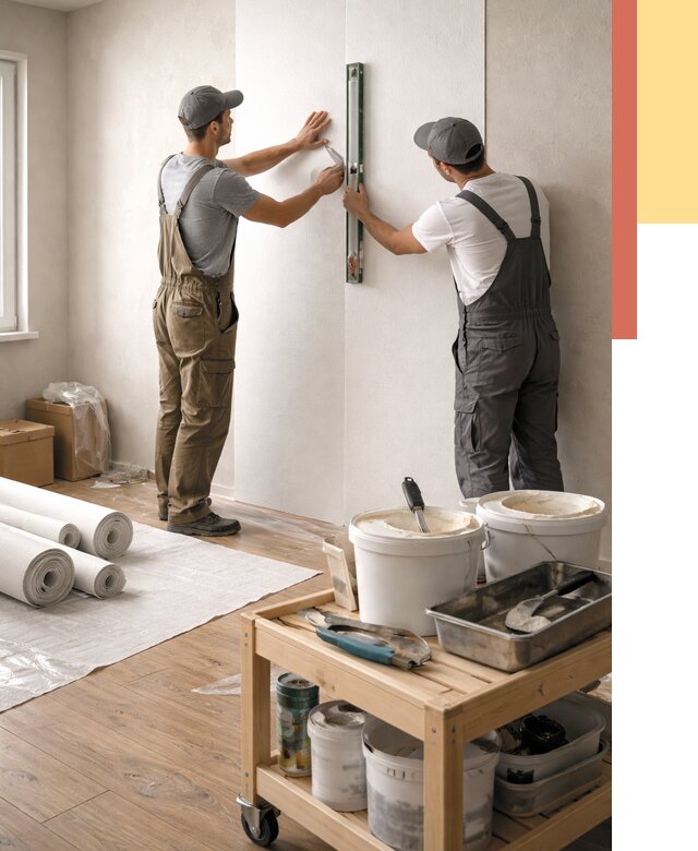 Поклейка стеклообоев в Ноябрьске от 6585 руб. за м2 — быстро и недорого | ОТДЕЛОЧНИК-Нбс