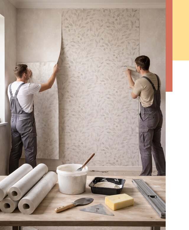 Поклейка обоев с подбором рисунка в Ноябрьске от 3546 руб. | ОТДЕЛОЧНИК-Нбс - быстро и недорого