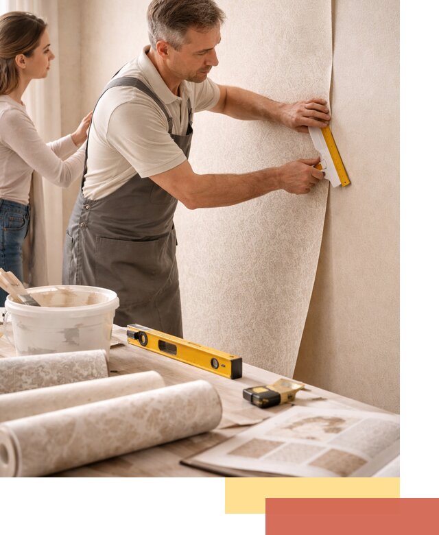 Поклейка обоев с подбором рисунка в Ноябрьске