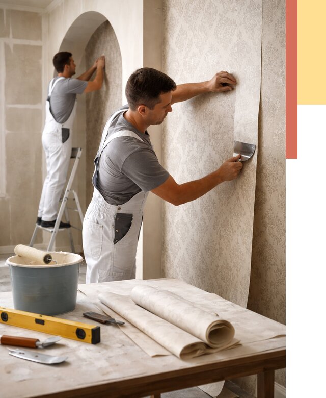 Поклейка обоев на сложные стены в Ноябрьске от 2836 руб. под ключ | ОТДЕЛОЧНИК-Нбс