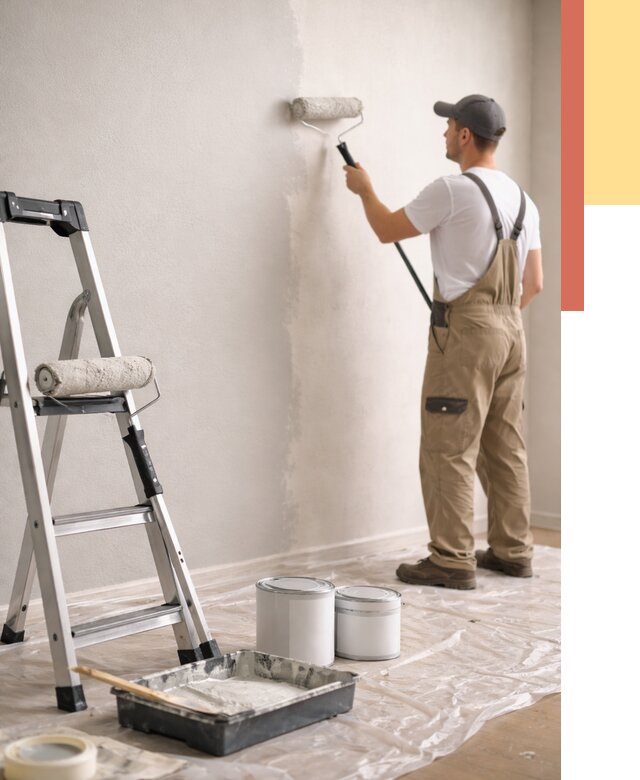 Покраска стен латексной краской в Ноябрьске от 4559 руб. за м2 | ОТДЕЛОЧНИК-Нбс