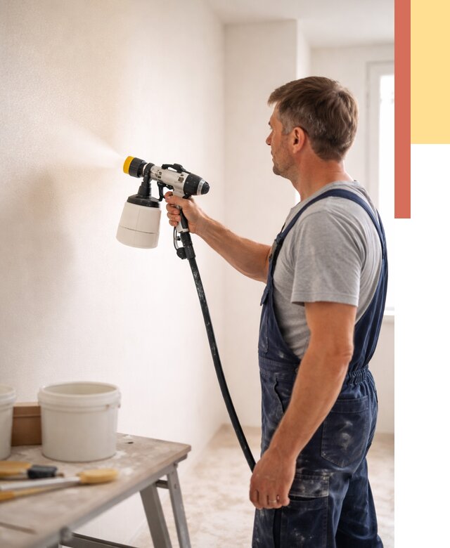 Покраска стен краскопультом в Ноябрьске от 7598 руб. — механизированная покраска | ОТДЕЛОЧНИК-Нбс