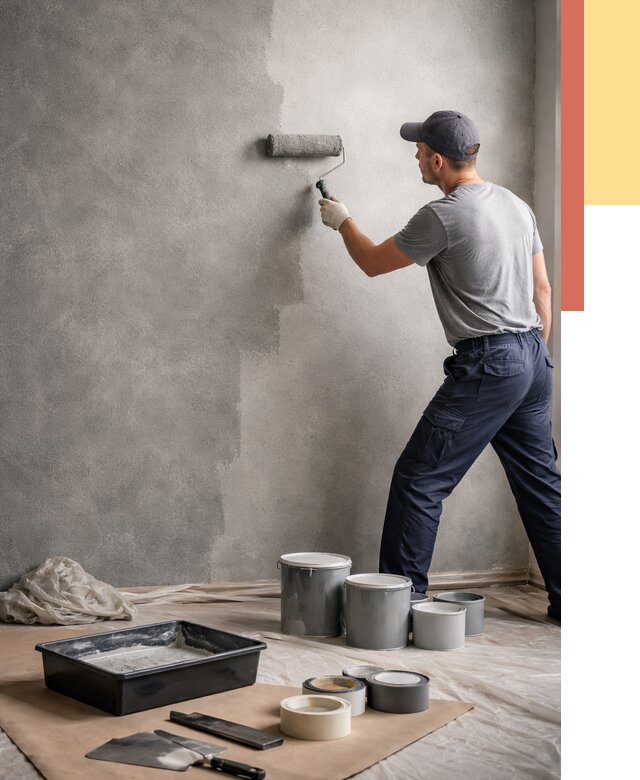 Покраска стен под бетон в Ноябрьске от 658 руб. за м2 — быстро и недорого | ОТДЕЛОЧНИК-Нбс