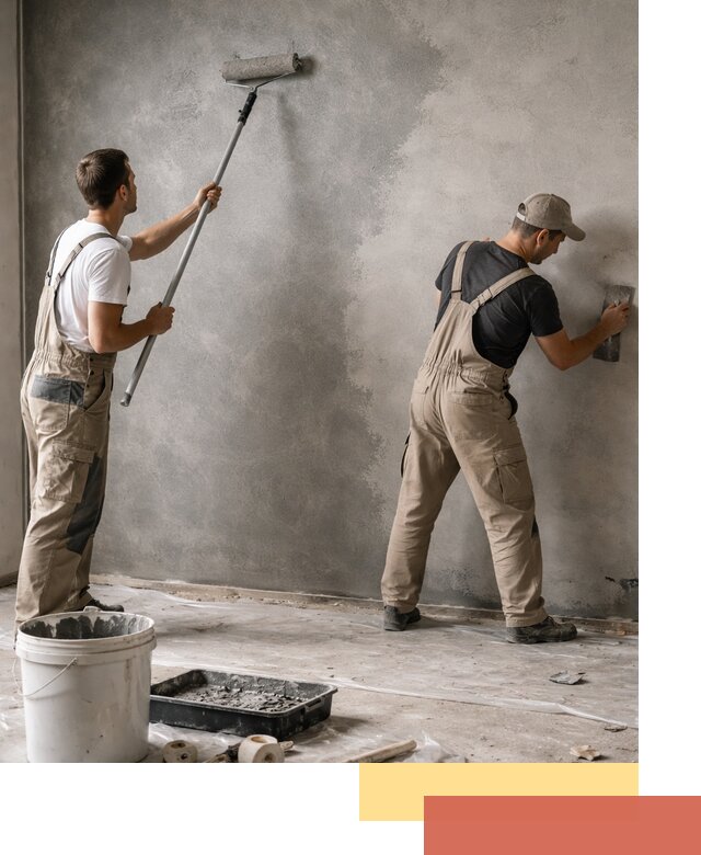 Покраска стен под бетон в Ноябрьске профессионально и недорого