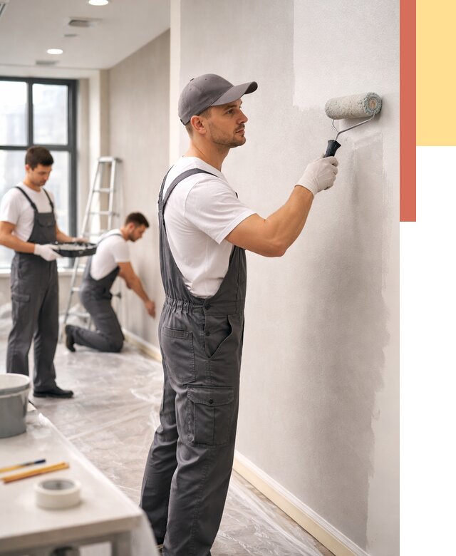 Покраска стен в офисе в Ноябрьске от 8611 руб. — быстро и недорого | ОТДЕЛОЧНИК-Нбс