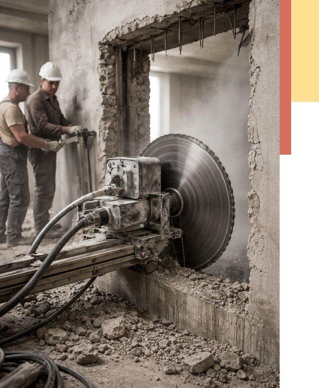 Алмазная резка проемов в Ноябрьске от 4559 руб. быстро и недорого | ОТДЕЛОЧНИК-Нбс