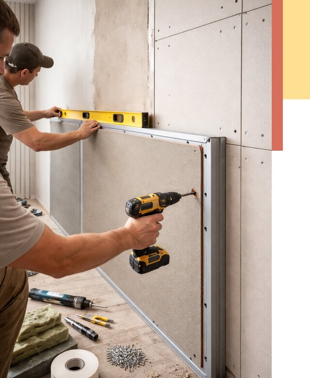 Шумоизоляция стен панелями ЗИПС в Ноябрьске от 2229 руб./м² под ключ | ОТДЕЛОЧНИК-Нбс