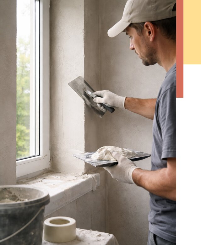 Штукатурка откосов в Ноябрьске от 4559 руб/м² — услуги и выравнивание под ключ | ОТДЕЛОЧНИК-Нбс