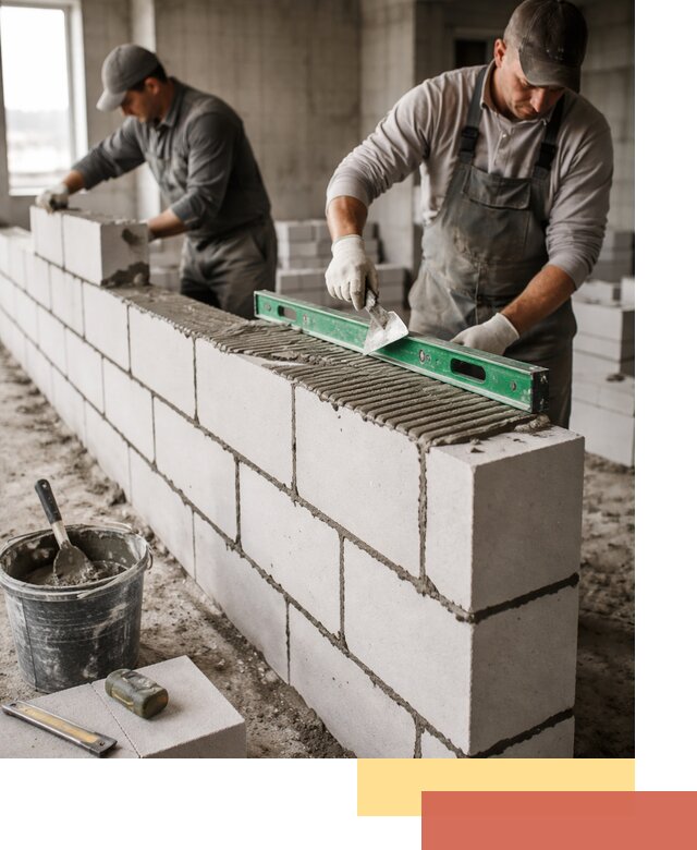 Кладка перегородок из газобетона в Ноябрьске быстро и качественно