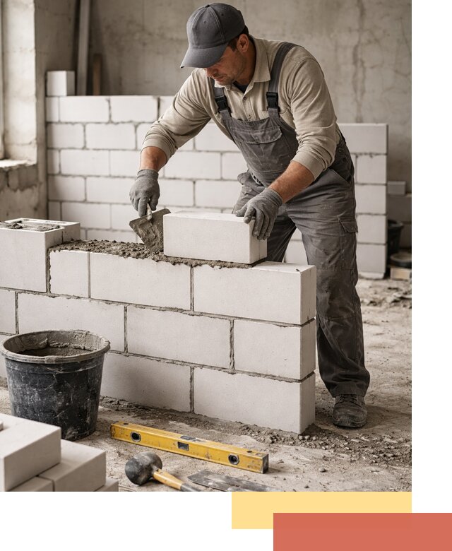 Кладка перегородок из силикатного блока в Ноябрьске