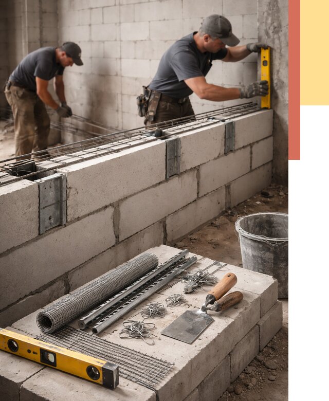 Армирование кладки перегородок в Ноябрьске от 760 руб. под ключ | ОТДЕЛОЧНИК-Нбс