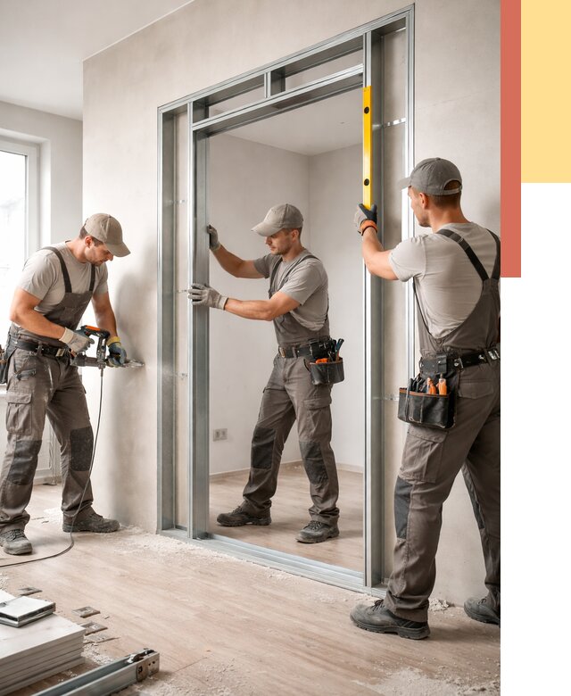 Устройство дверного проема в перегородке в Ноябрьске от 4559 руб. под ключ | ОТДЕЛОЧНИК-Нбс