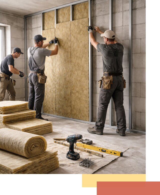 Шумоизоляция перегородок из блоков в Ноябрьске — монтаж и защита шумоизоляцией