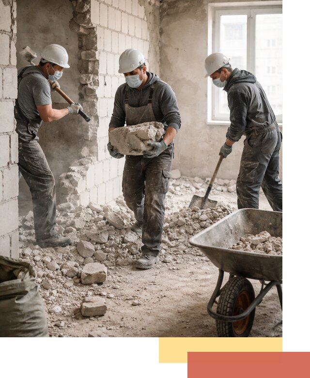 Демонтаж блочных перегородок в Ноябрьске быстро и аккуратно