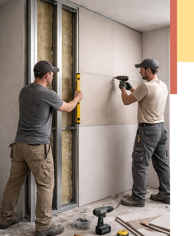 Монтаж двухслойной перегородки из гипсокартона в Ноябрьске от 1469 руб. | ОТДЕЛОЧНИК-Нбс