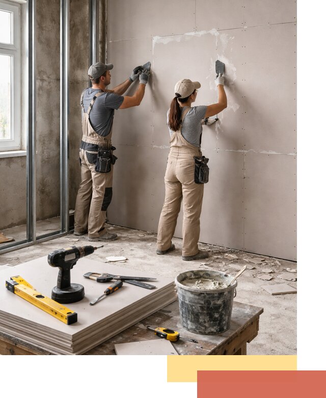 Монтаж двухслойной перегородки из гипсокартона в Ноябрьске