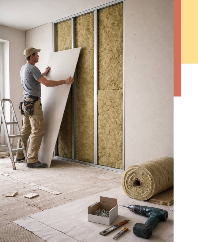 Перегородка из гипсокартона с шумоизоляцией в Ноябрьске от 3161 руб. | ОТДЕЛОЧНИК-Нбс