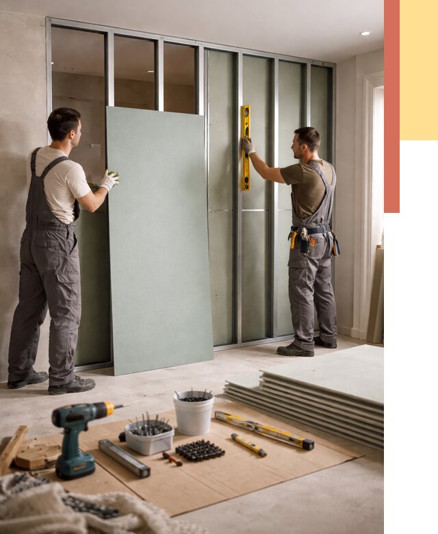 Перегородка из влагостойкого гипсокартона в Ноябрьске от 4862 руб. — монтаж под ключ | ОТДЕЛОЧНИК-Нбс