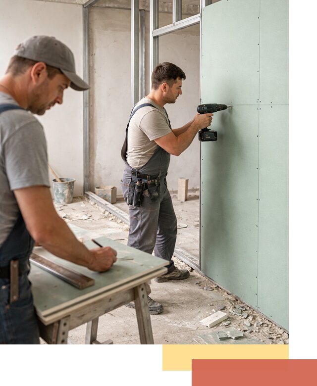 Перегородки из влагостойкого гипсокартона под ключ в Ноябрьске