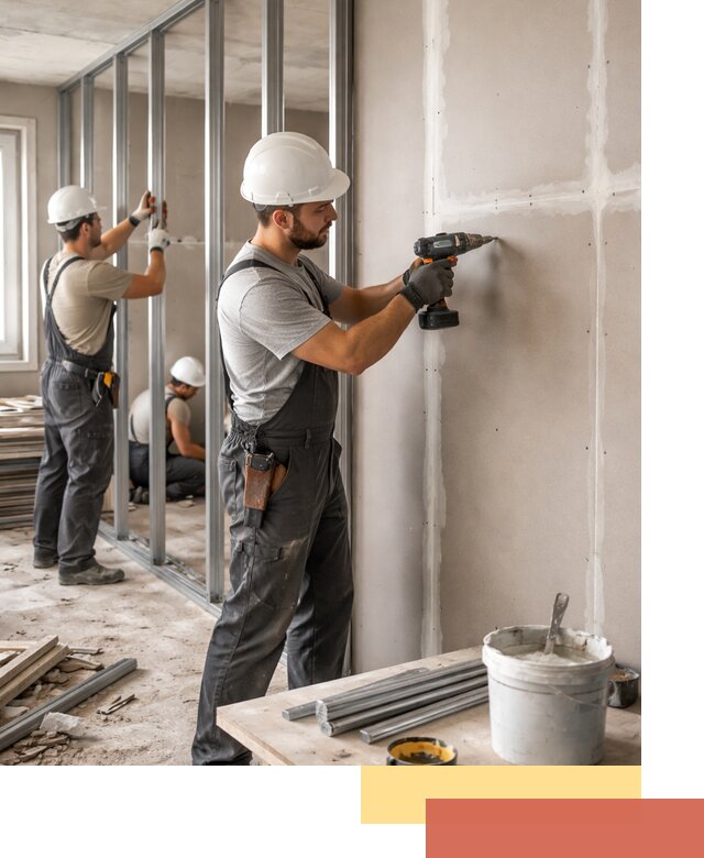 Перегородки из огнестойкого гипсокартона в Ноябрьске под ключ