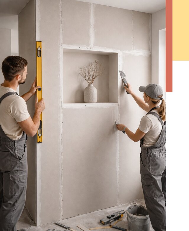 Перегородка из гипсокартона с нишей в Ноябрьске от 3292 руб. под ключ | ОТДЕЛОЧНИК-Нбс