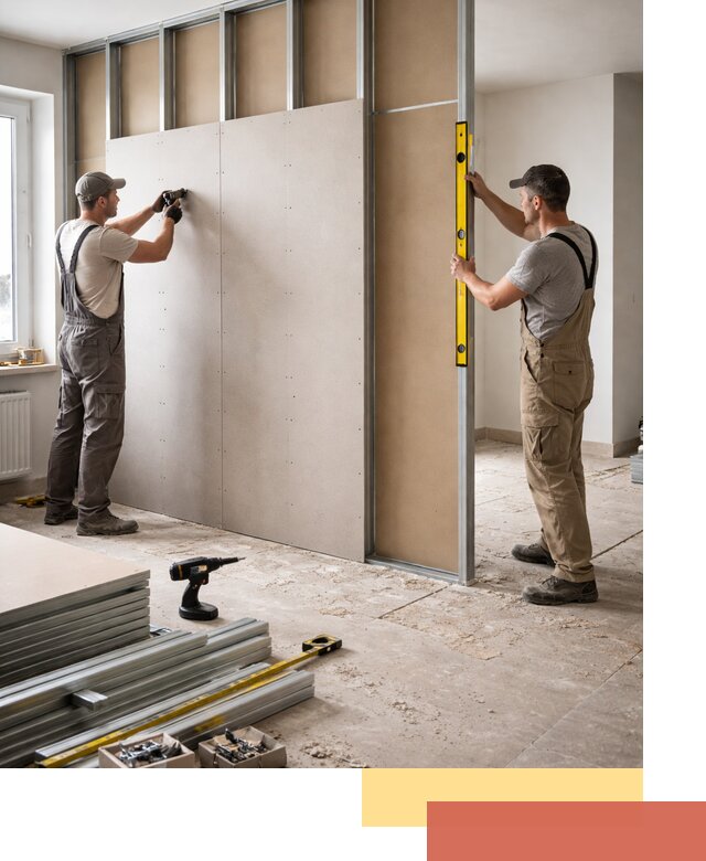 Зонирующая перегородка из гипсокартона под ключ в Ноябрьске