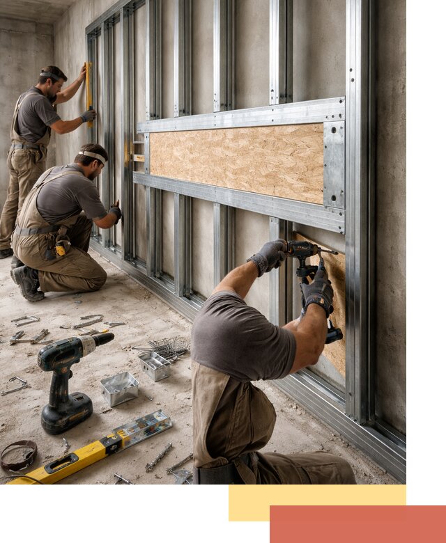 Усиленная перегородка для крепления тяжёлых конструкций в Ноябрьске